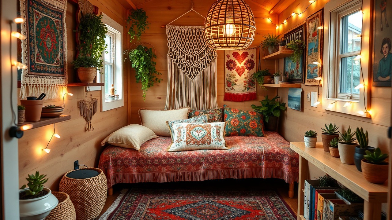 Boho Tiny House Bedroom Decor Ideas