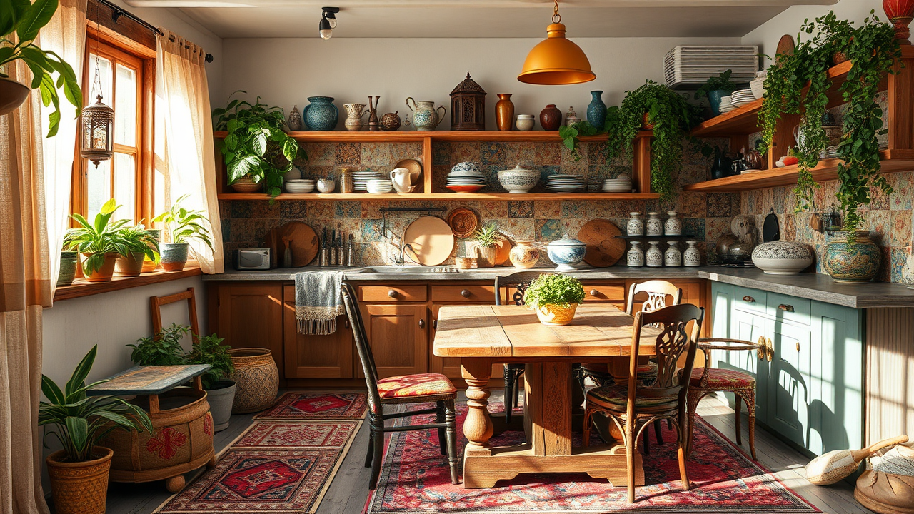 How to Use Vintage Decor for a Charming Boho Kitchen