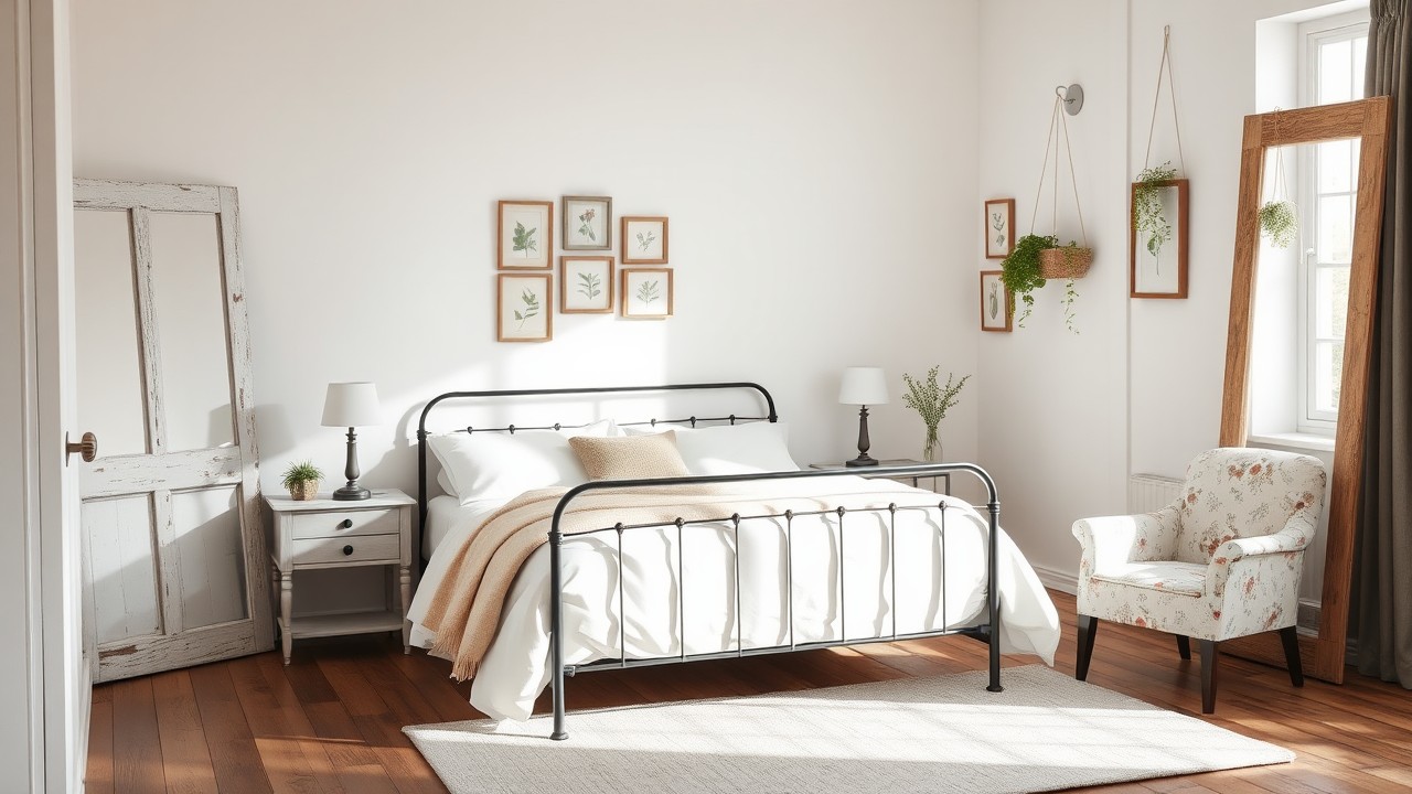 Modern Shabby Chic Bedroom with Minimalist Vibes