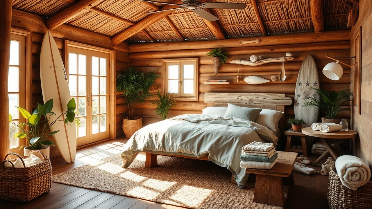 Surf Shack Bedroom with Natural Textures