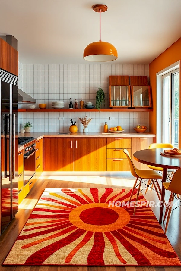 Abstract Rug Focus in Sunny Kitchen Abstract Rug Focus in Sunny Kitchen