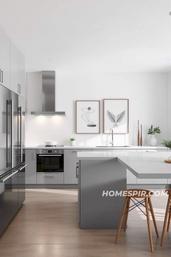 Airy Minimalist Kitchen with Subtle Lighting Airy Minimalist Kitchen with Subtle Lighting