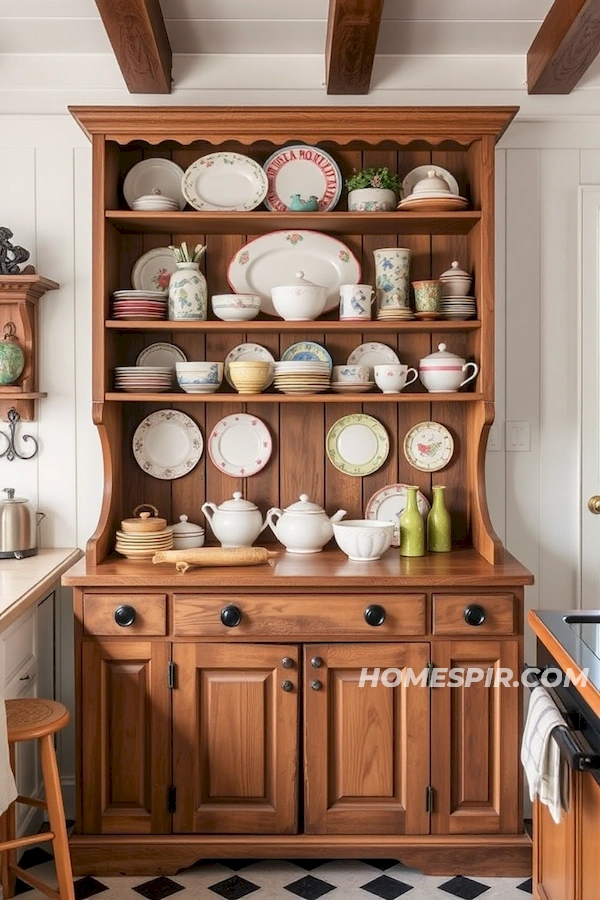 Antique Hutch in Whimsical Kitchen Setting Antique Hutch in Whimsical Kitchen Setting