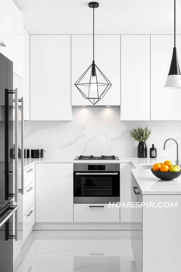 Artistic Accents in Contemporary Minimalist Kitchen Artistic Accents in Contemporary Minimalist Kitchen