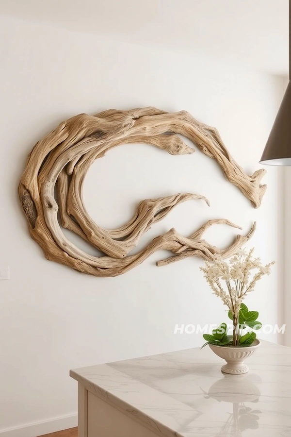 Artistic Driftwood Wave Enhances Kitchen Artistic Driftwood Wave Enhances Kitchen