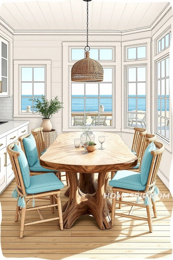 Beach House Table Carved from Single Driftwood Beach House Table Carved from Single Driftwood