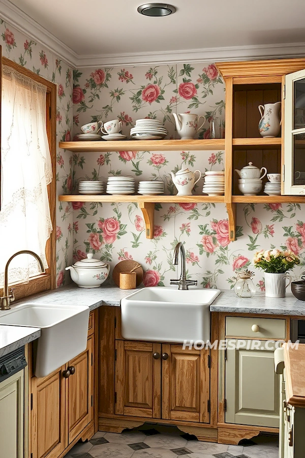 Beautiful Shabby Chic Space with Vintage China Display Beautiful Shabby Chic Space with Vintage China Display