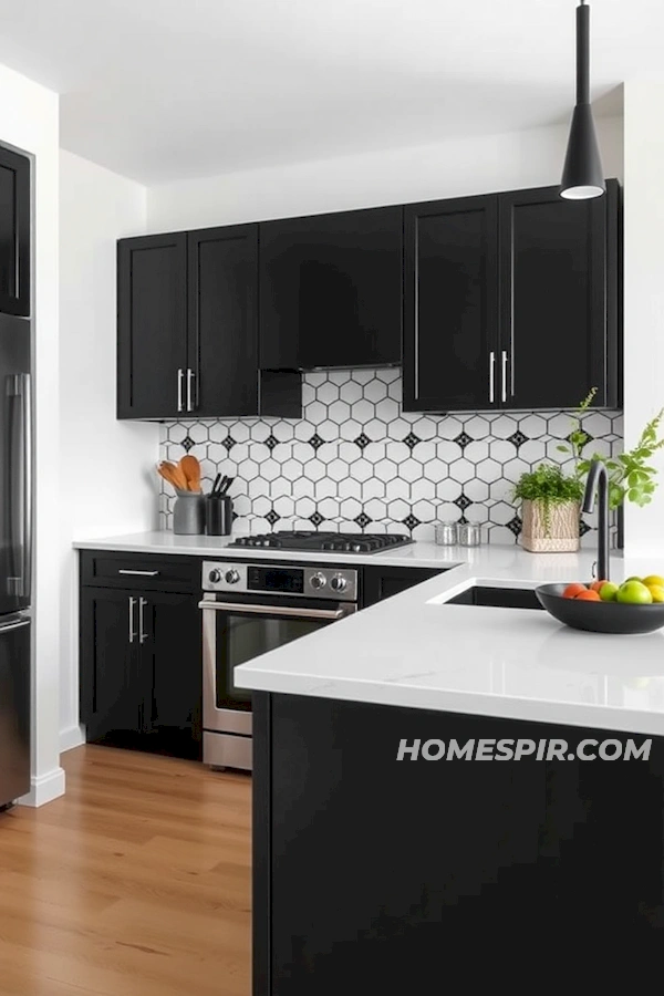 Black and White Monochrome Minimalist Kitchen Black and White Monochrome Minimalist Kitchen