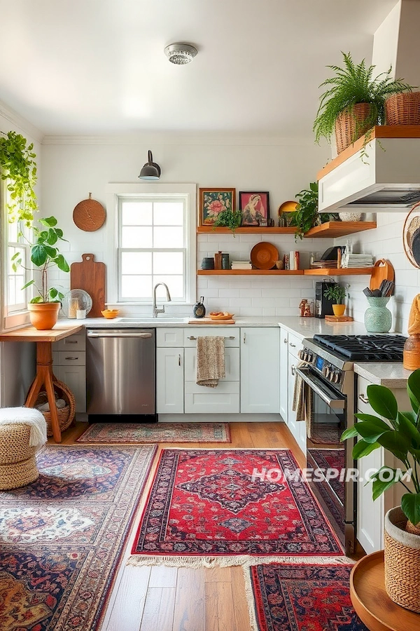 Bohemian Kitchen with Inviting Textiles and Plants Bohemian Kitchen with Inviting Textiles and Plants