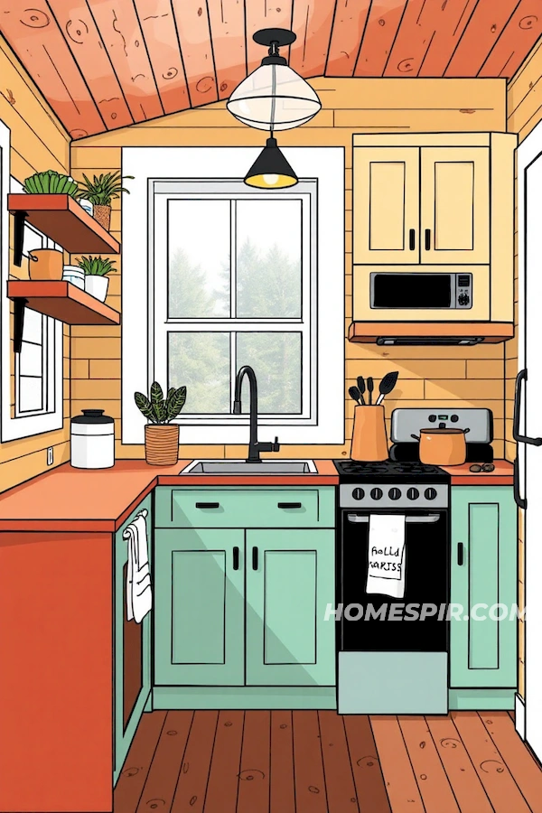 Bold and Dynamic Two-Toned Tiny Kitchen Design Bold and Dynamic Two-Toned Tiny Kitchen Design