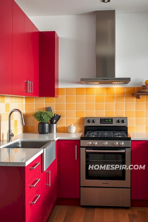 Bold Kitchen Design with Color Block Flair Bold Kitchen Design with Color Block Flair