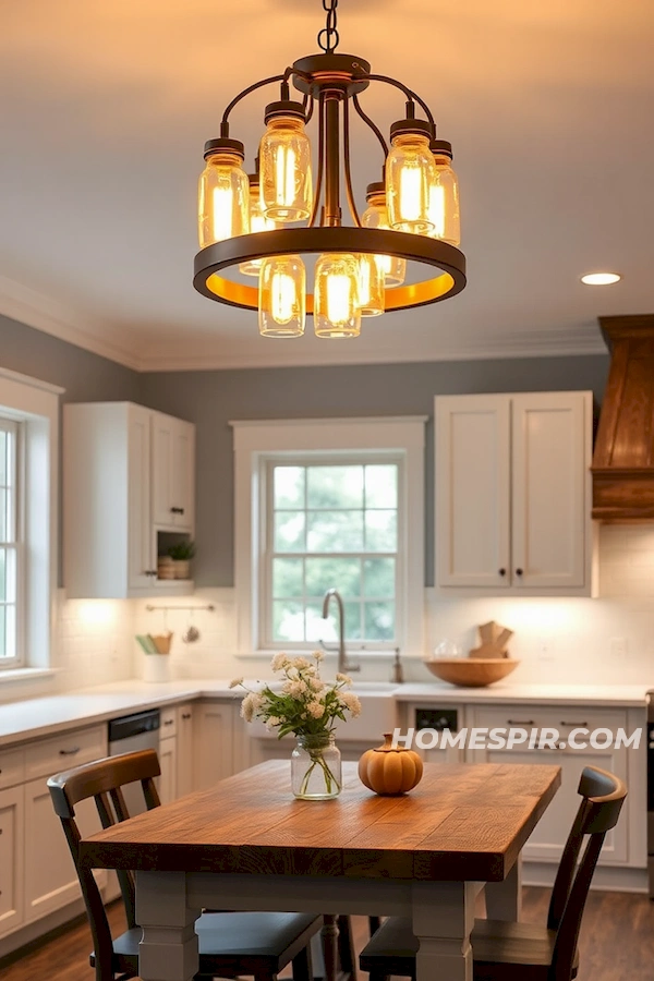 Bold Lighting Design in Farmhouse Kitchen Bold Lighting Design in Farmhouse Kitchen