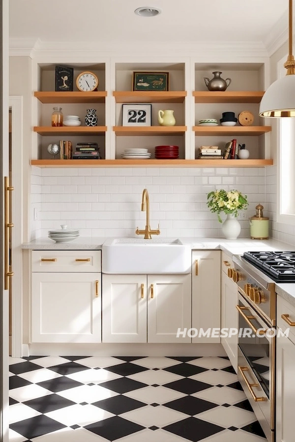 Brass Hardware in Sophisticated Kitchen Brass Hardware in Sophisticated Kitchen