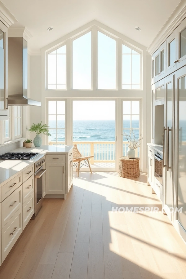 Bright Beach Kitchen with Large Windows Bright Beach Kitchen with Large Windows