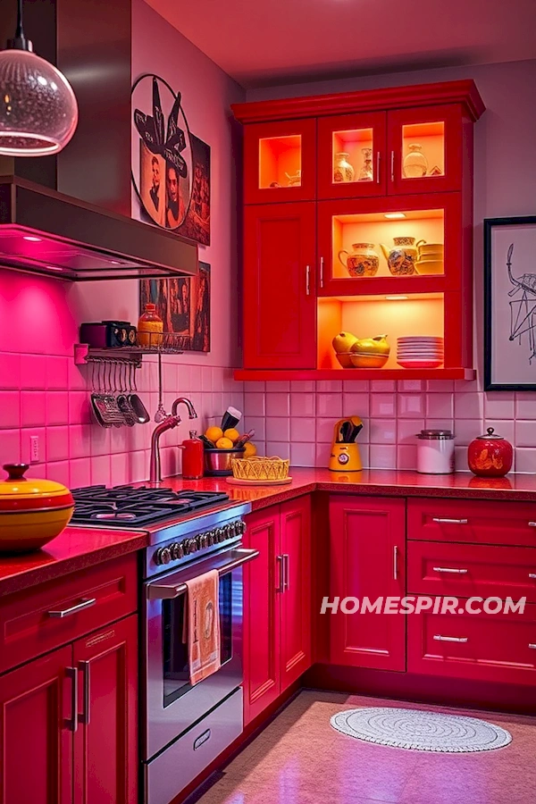Brightly Colored Retro Gadgets in Vibrant Kitchen Brightly Colored Retro Gadgets in Vibrant Kitchen