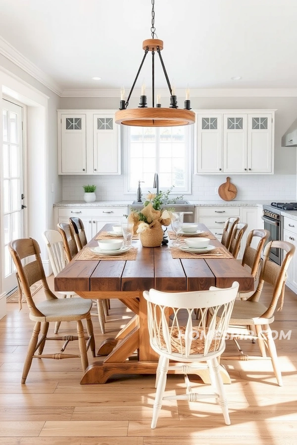 Burlap Accents in Charming Farmhouse Dining Burlap Accents in Charming Farmhouse Dining