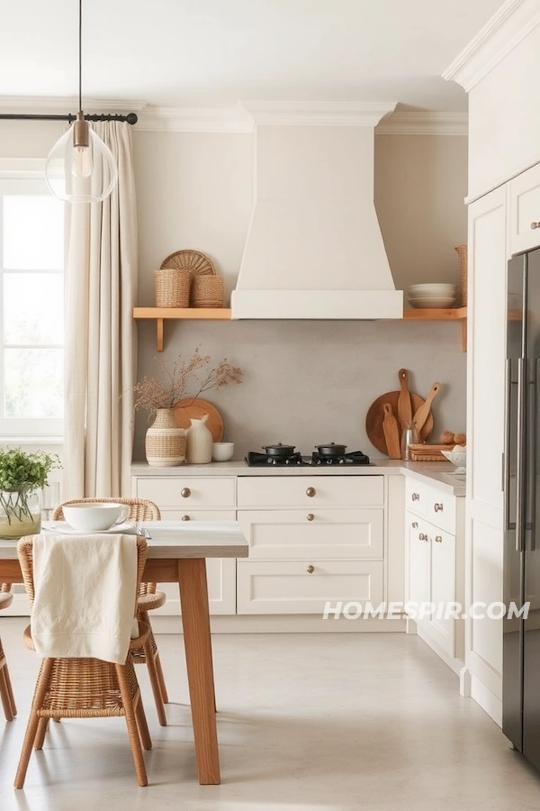 Calming Neutrals in Timeless Minimalist Kitchen Calming Neutrals in Timeless Minimalist Kitchen