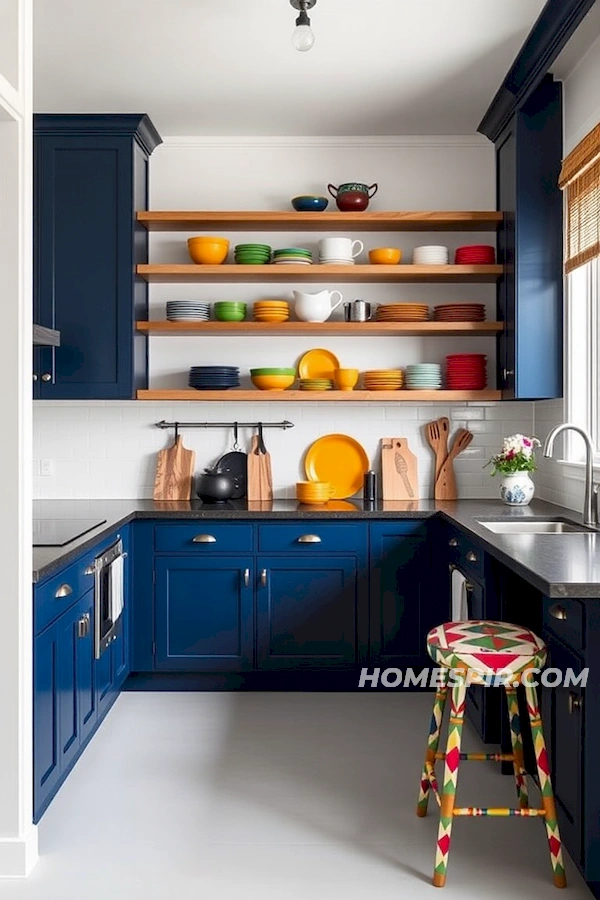 Characterful Design with Open Wooden Shelving Characterful Design with Open Wooden Shelving