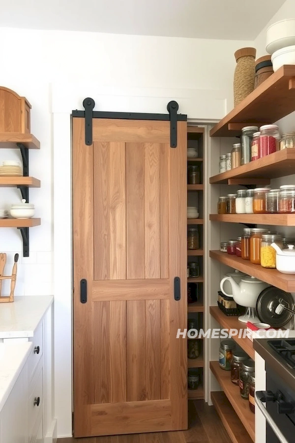 Charming Pantry Shelves with Antique Kitchenware Charming Pantry Shelves with Antique Kitchenware