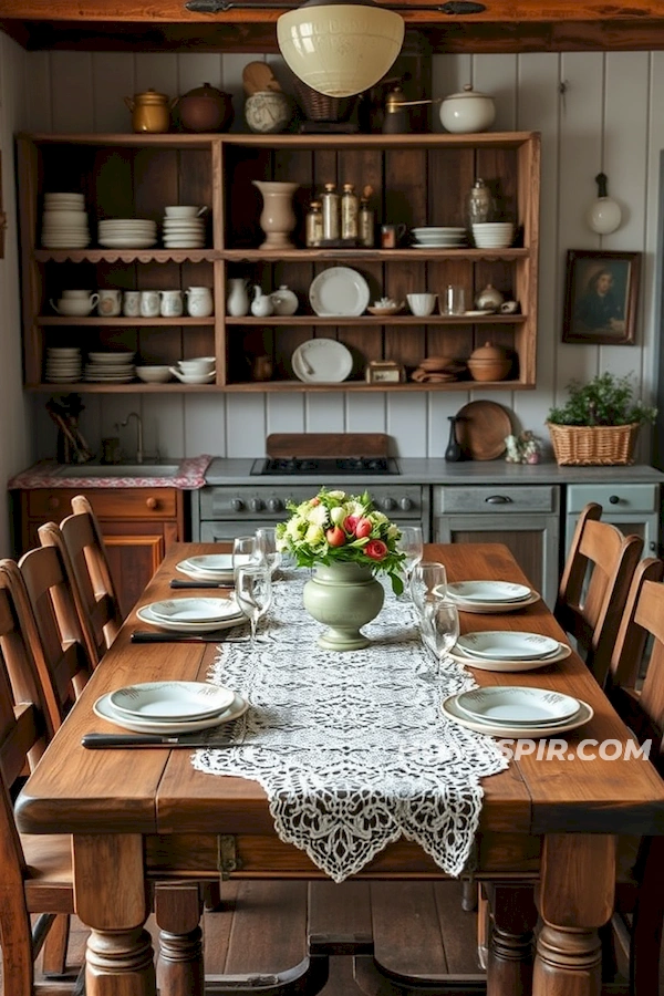 Charming Table Setting with Antique Tableware Charming Table Setting with Antique Tableware