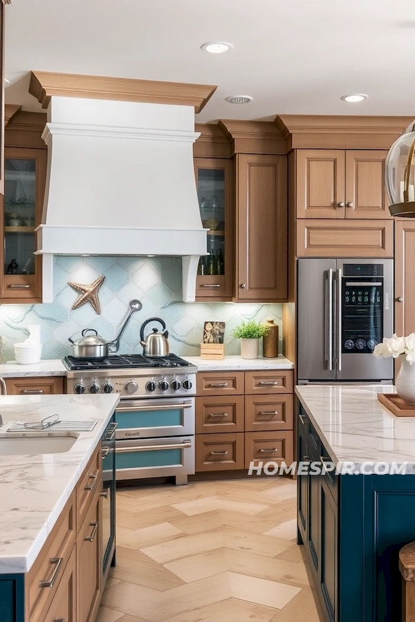 Chef's Kitchen with Sea Glass Inspired Appliances Chef's Kitchen with Sea Glass Inspired Appliances