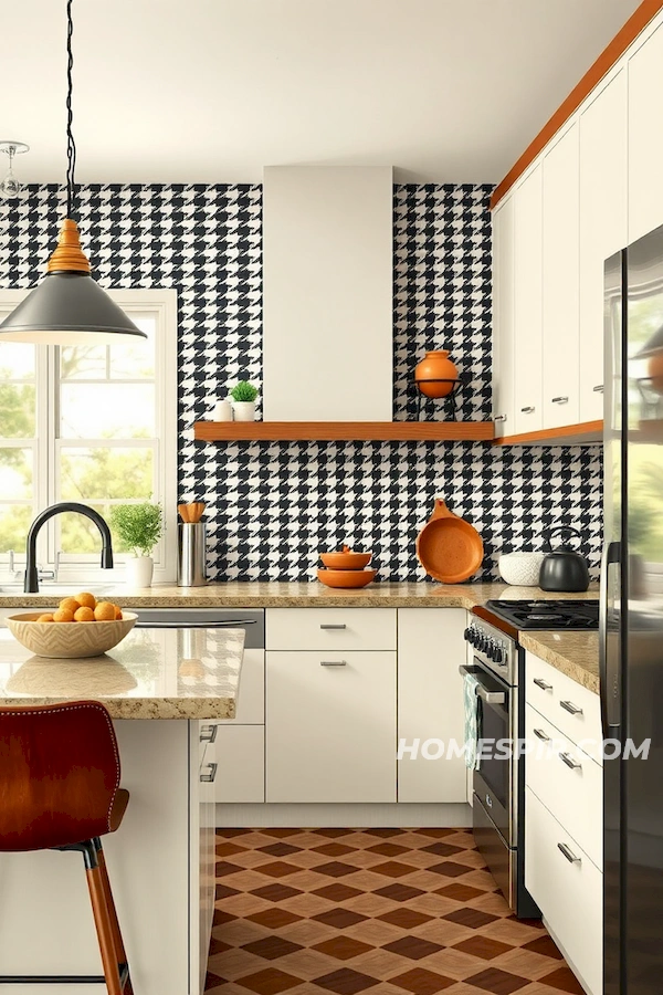 Chevron Patterns in Textured Kitchen Space Chevron Patterns in Textured Kitchen Space