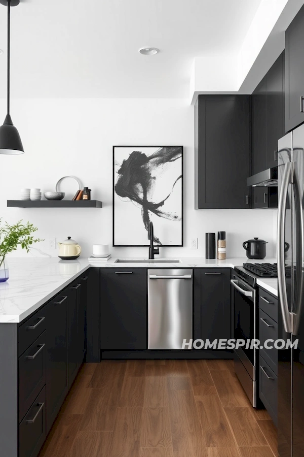 Chic Studio Kitchen Monochrome Design Chic Studio Kitchen Monochrome Design