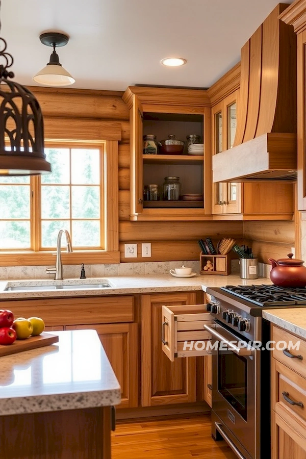 Clever Storage in Log Cabin Kitchen Clever Storage in Log Cabin Kitchen