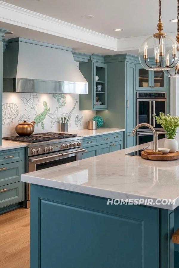 Coastal Couture Kitchen with Tech Elements Coastal Couture Kitchen with Tech Elements