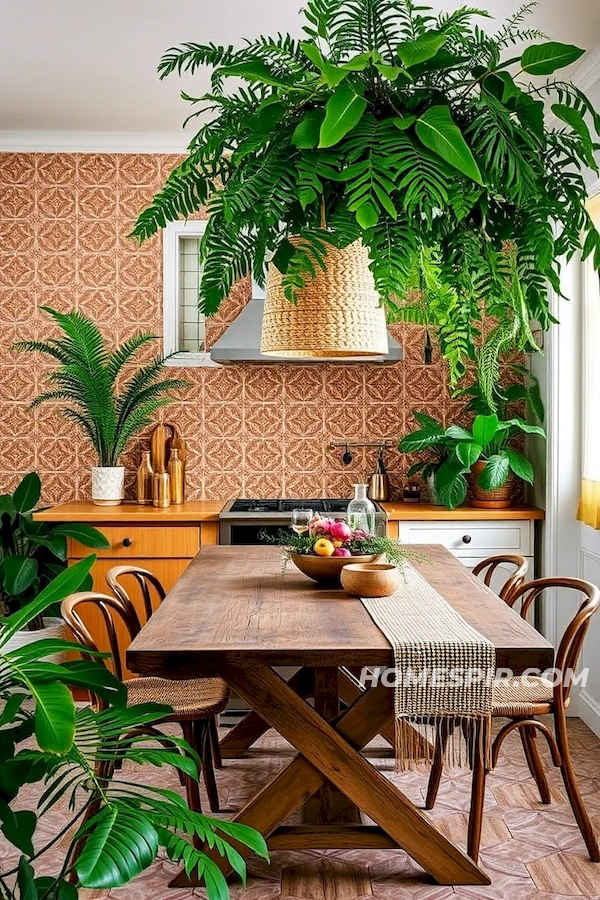 Cohesive Boho Kitchen with Natural Elements Cohesive Boho Kitchen with Natural Elements