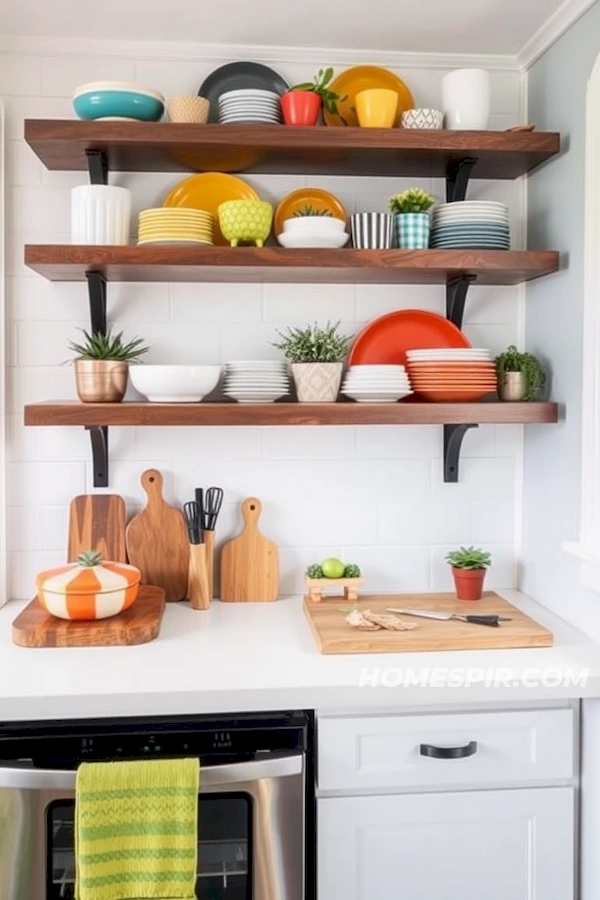 Colorful Display with Floating Shelves Colorful Display with Floating Shelves