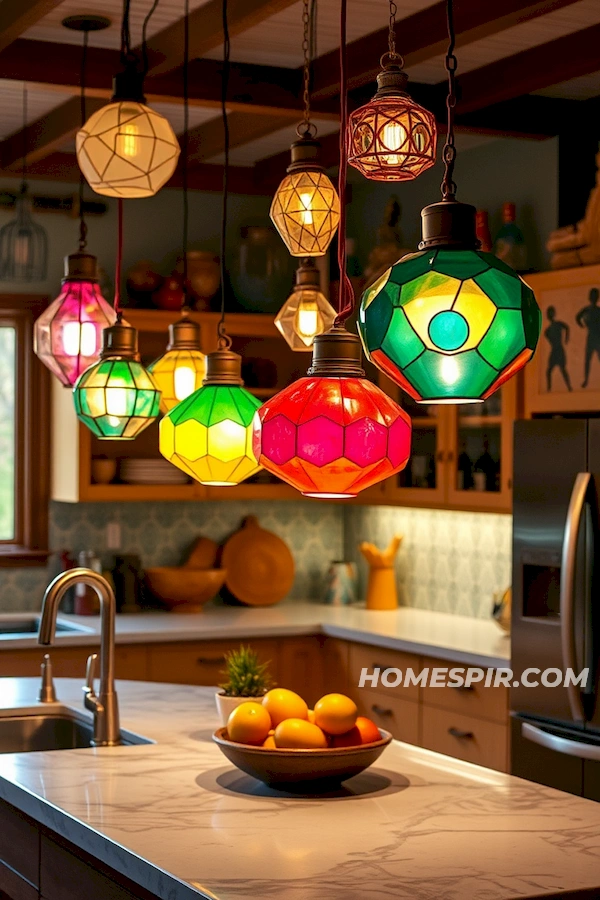 Colorful Kitchen Backdrop with Geometric Flair Colorful Kitchen Backdrop with Geometric Flair