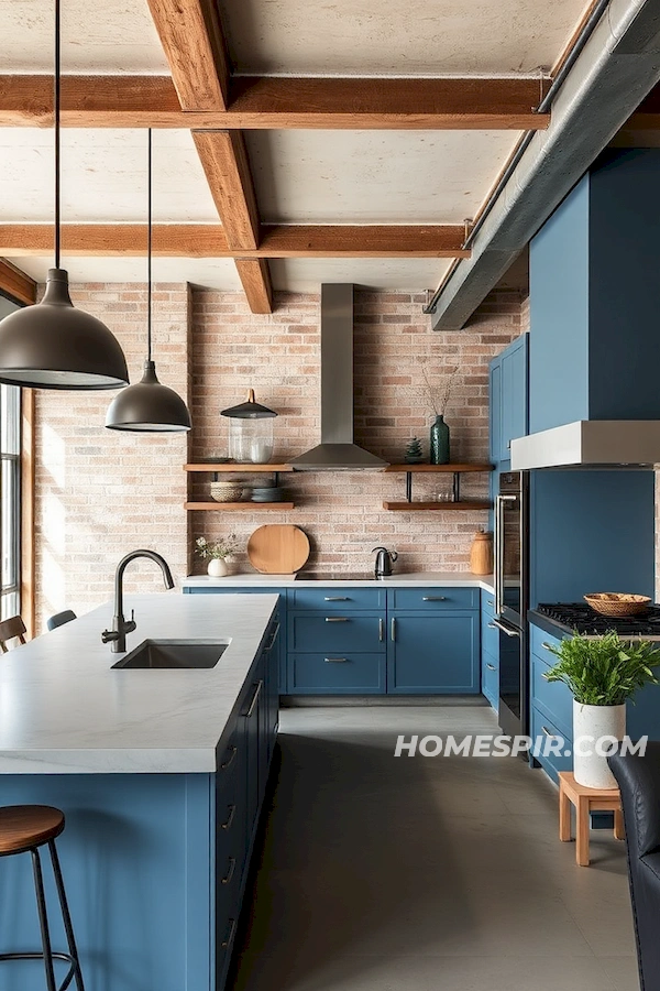 Cool Blues and Warm Neutrals in Coastal Kitchen Cool Blues and Warm Neutrals in Coastal Kitchen