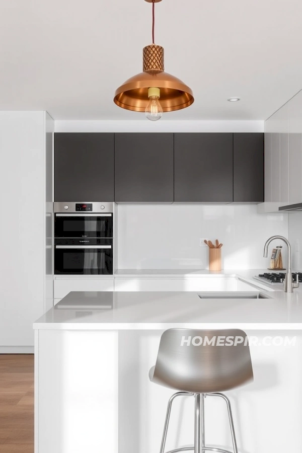 Cool Metallic and White Minimalist Kitchen Cool Metallic and White Minimalist Kitchen