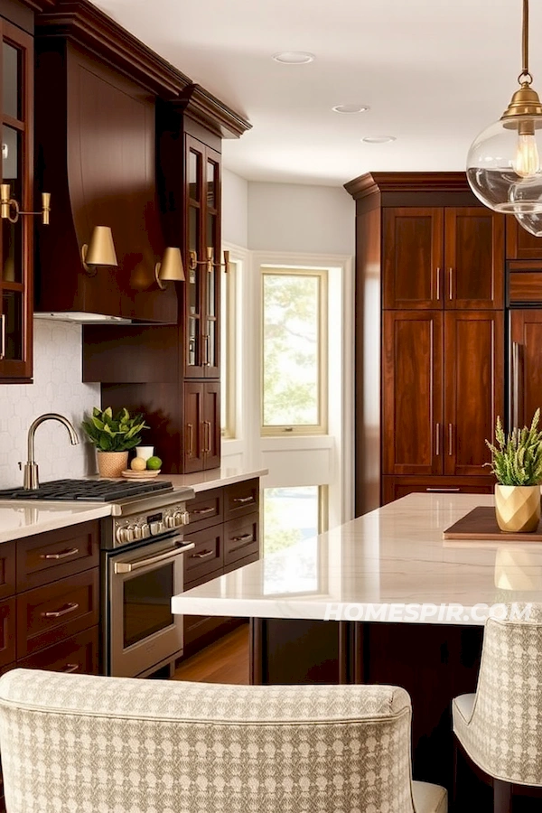 Creamy Quartz Countertops with Plush Seating Creamy Quartz Countertops with Plush Seating