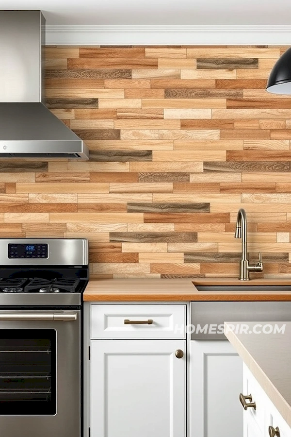 Creative Mosaic Backsplash with Reclaimed Wood Creative Mosaic Backsplash with Reclaimed Wood