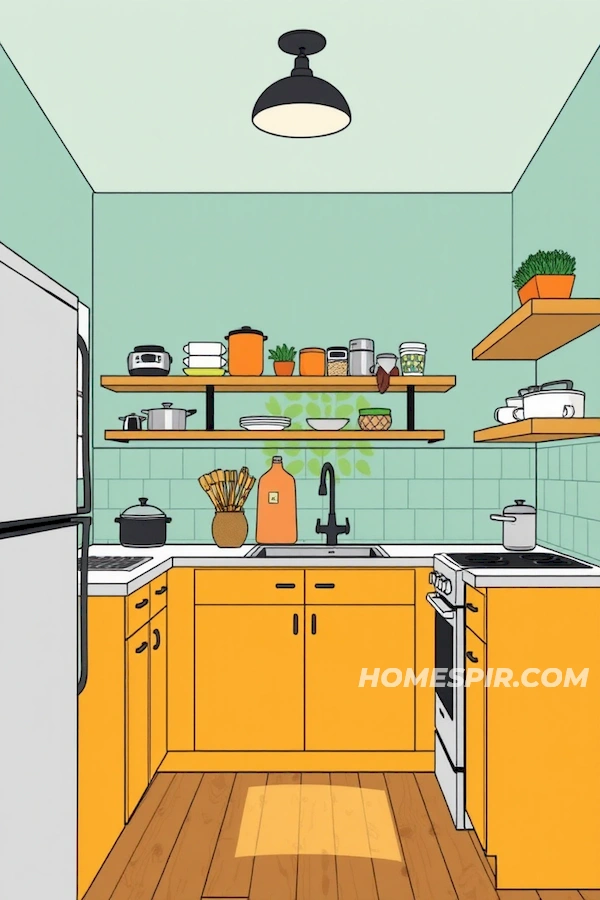 Decorative Color Play in Tiny House Kitchens Decorative Color Play in Tiny House Kitchens