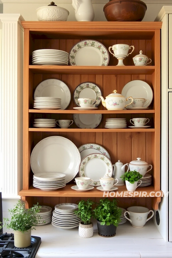 Delicate Plates and Green Herb Display Delicate Plates and Green Herb Display