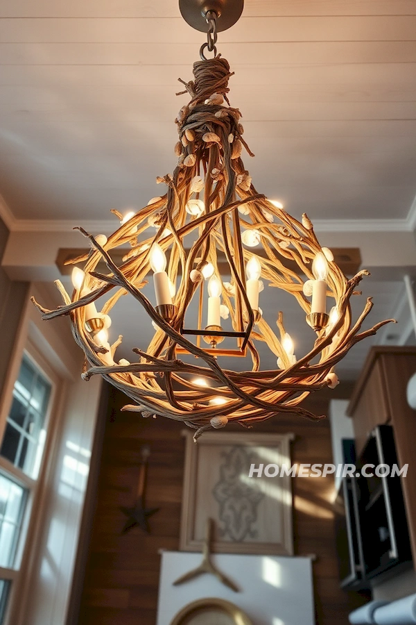Driftwood Chandelier Illuminates Beach Kitchen Driftwood Chandelier Illuminates Beach Kitchen