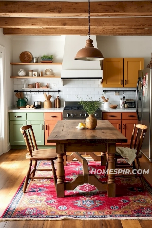 Eclectic Boho Kitchen with Mismatched Cabinets Eclectic Boho Kitchen with Mismatched Cabinets
