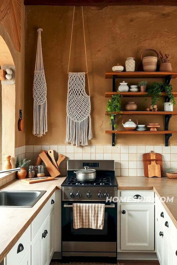 Eclectic Boho Kitchen with Rustic Textured Plaster Eclectic Boho Kitchen with Rustic Textured Plaster