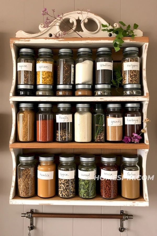 Eclectic Glass Jars in Vintage Kitchen Eclectic Glass Jars in Vintage Kitchen