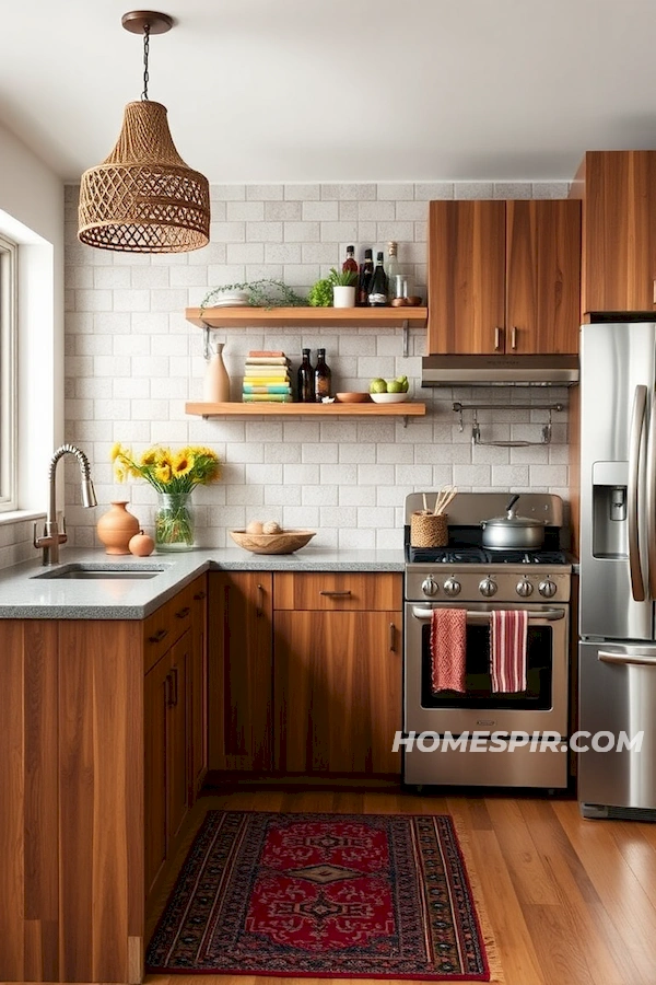 Eclectic Textures in Mid-Century Modern Kitchen Eclectic Textures in Mid-Century Modern Kitchen