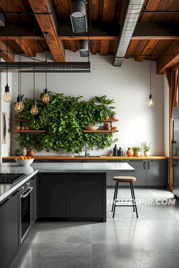 Eco-Friendly Industrial Kitchen Aesthetic Eco-Friendly Industrial Kitchen Aesthetic