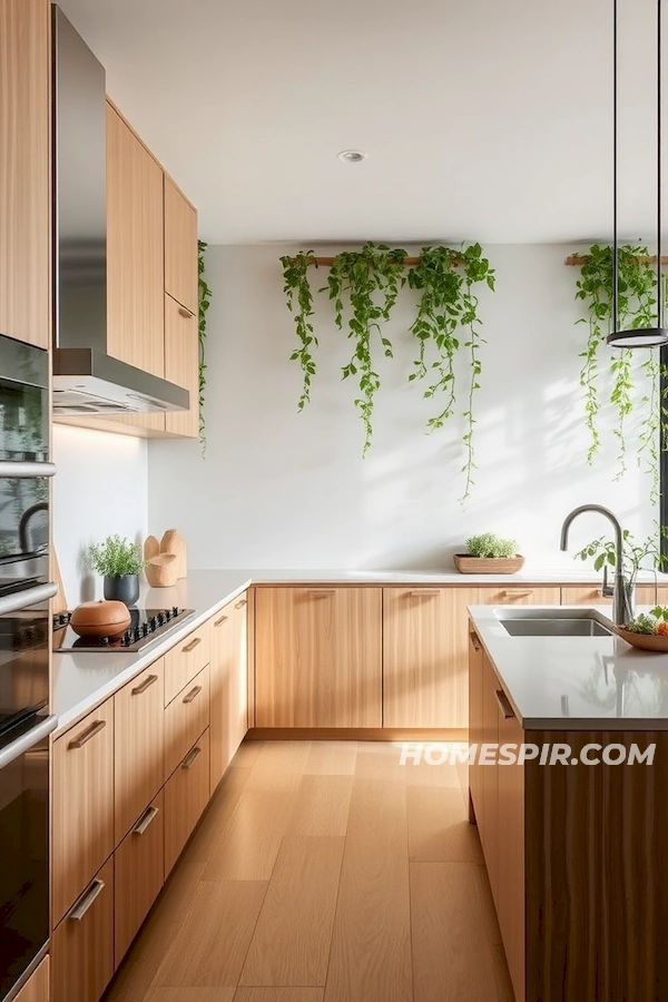 Eco-Friendly Minimalist Kitchen with Bamboo Cabinets Eco-Friendly Minimalist Kitchen with Bamboo Cabinets