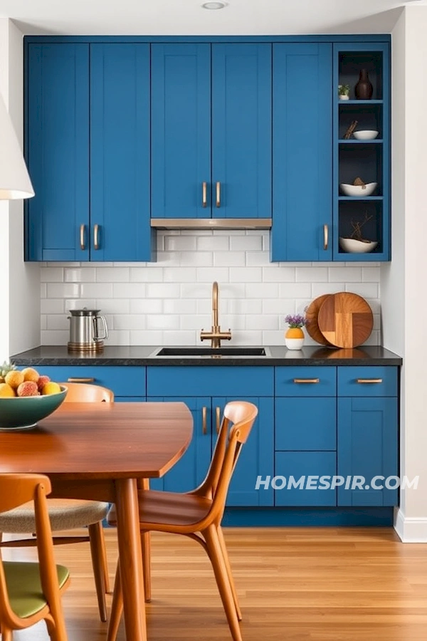 Elegant Copper Touches in Blue Kitchen Elegant Copper Touches in Blue Kitchen