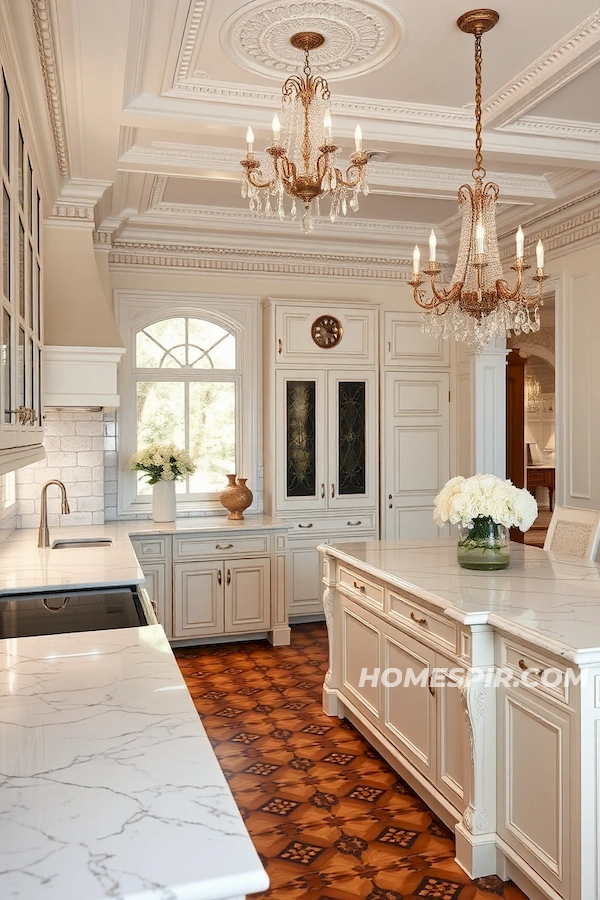 Elegant French Kitchen with Vintage Touches Elegant French Kitchen with Vintage Touches