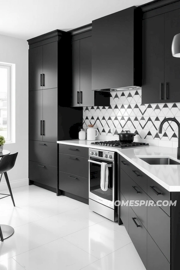 Elegant Minimalist Kitchen in Monochrome Style Elegant Minimalist Kitchen in Monochrome Style