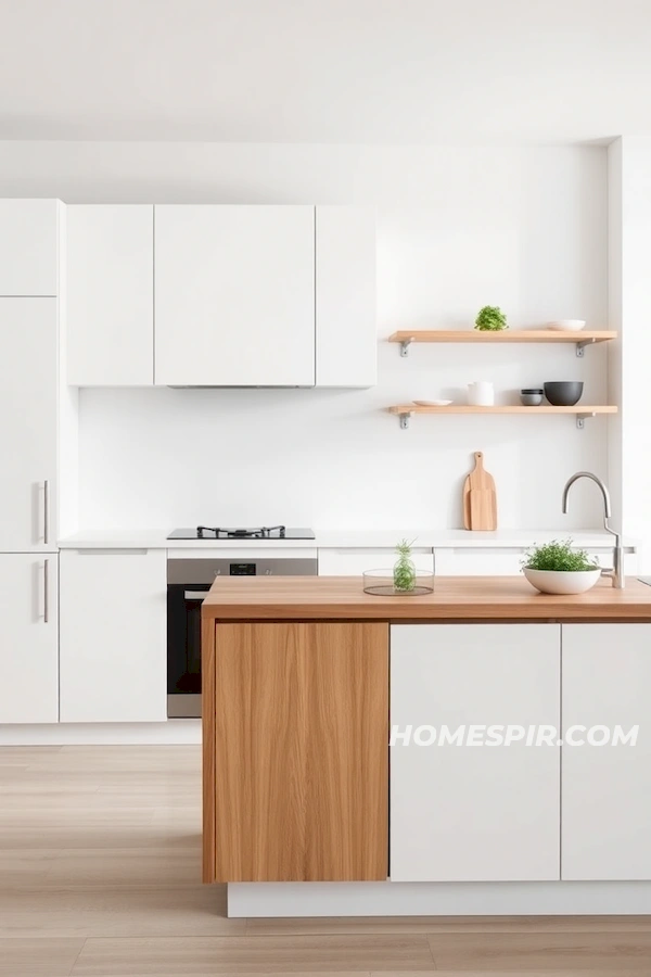 Elegant Minimalist Kitchen with Matte White Cabinetry Elegant Minimalist Kitchen with Matte White Cabinetry