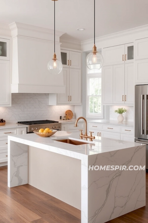 Elegant Pendant Lighting Over Island Workspace Elegant Pendant Lighting Over Island Workspace